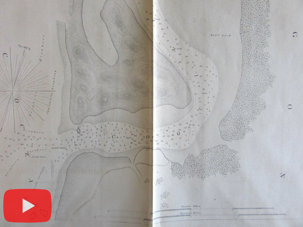 Oregon Coquille River Nautical Chart 1862 US Coast survey Alden & Bache
