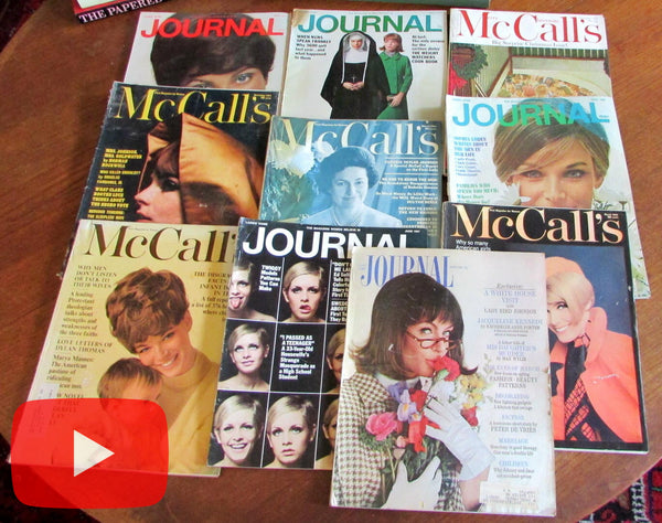 McCall's & Ladie's Home Journal 1964-1967 Lot x 10 old magazines women