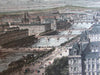 Paris France c.1850-1875 birds-eye views old prints lot x 5 hand colored panoramas