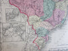 South America 1855 maps Colton Lot x 6 lovely large Chile Brazil Argentina