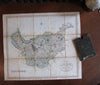 John Cary 1821 Cheshire Co. England UK linen-backed folding pocket map