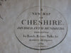 John Cary 1821 Cheshire Co. England UK linen-backed folding pocket map