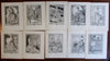 Erotica Love Amour prints lot x 10 beautiful printed images c. 1930's