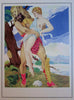 Erotica Love Amour c.1920's-30's color print lot x 9 Brunelleschi sensuality