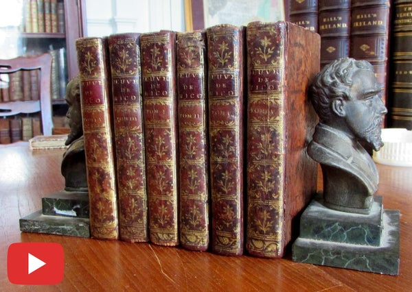 Leather Bindings 1755 set 6 vols France M. Nicole Religion