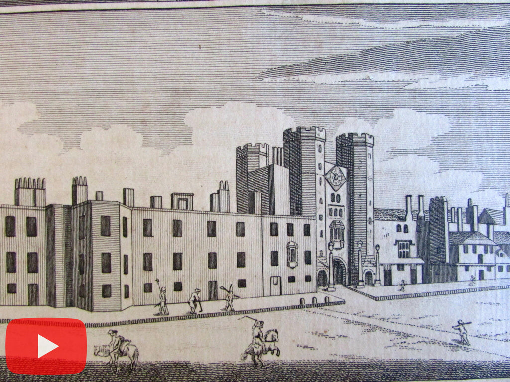 London England architecture prints views c.1780's lot x 7 old prints buildings