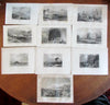 Southern Italy 1838-1860 Italia lot x 10 fine old engraved prints Mt. Etna Naples