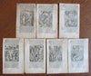 Bible scenes wood block prints 1549 lot x 7 old images Christ Religion