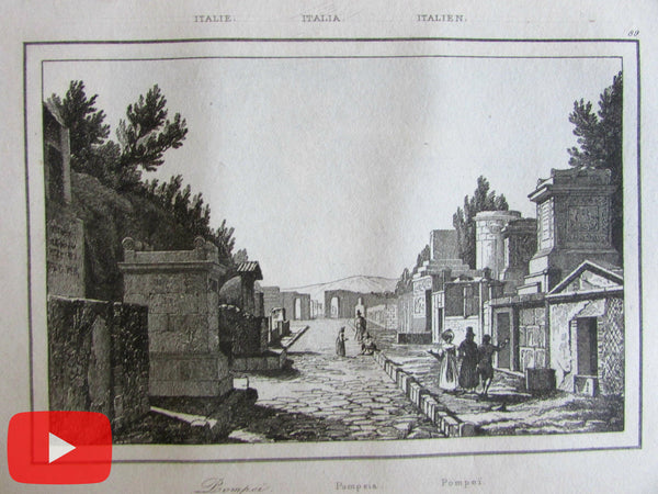 Southern Italy Sicily Italia 1840 lot of 20 engraved old prints views Naples Messina