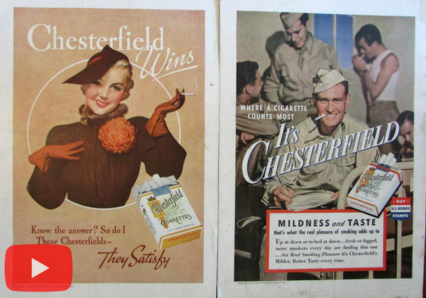 Tobacco Popular Advertising 1936-1950 vintage cigarette Ads lot x 10 Camel