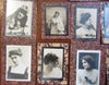 Beautiful women 1890-1915 real photo mini cards on marbled paper lot x 15