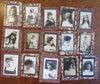 Beautiful women 1890-1915 real photo mini cards on marbled paper lot x 15