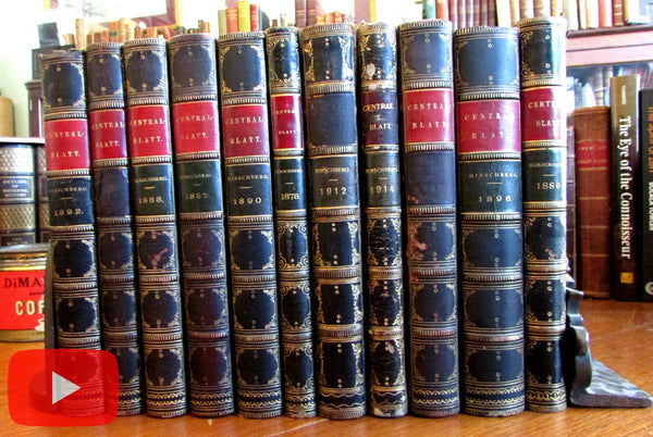 Ophthalmology Medical Journal German Eyes 1878-1914 Leather books 11 vols