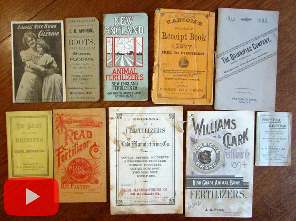 Advertising19th century ephemera lot x 10 brochures pamphlets medicine farms