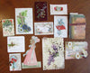 Color printing chromolithography 1880-1910 era lot x 12 items floral sweet