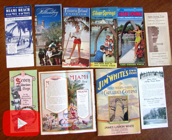 Travel ephemera 1923-1950's Florida Virginia southern U.S. lot x 10