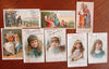 Ayer's Sarsparilla trade cards lot x 8 patent medicine c. 1880's colorful health