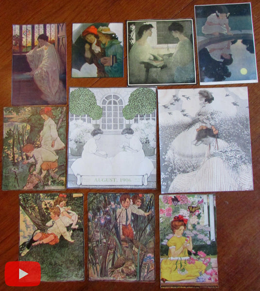 Childhood innocence Female beauty Art Nouveau lot x 10 color prints