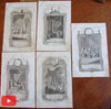 Pope Catholic church Christianity 1780 lot x 5 old prints religion Rome