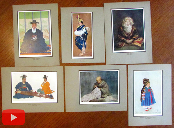 Korea Japan Asia Moro c.1923 lot x 6 beautiful color prints