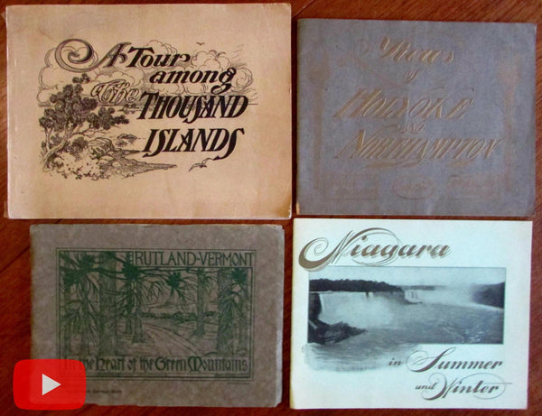 U.S. Tourism & travel 1905-1915 Rutland VT Holyoke MA Lot x 4 view books