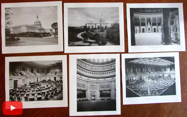 Washington D.C. 1887 Capitol Building Lot of 6 fine images prints photogravure