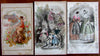 Godey's Lady's Fashion Illustrations 1852 lot x 3 hand color lithograph women