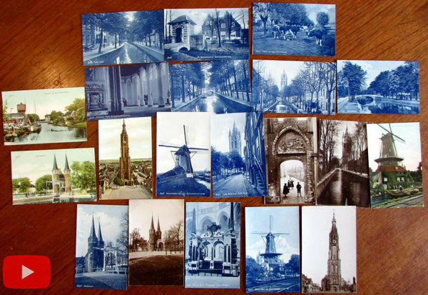 Delft Holland Netherlands old postcards c.1920-30's lot x 20 real photos