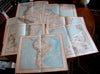 South America 1888 Petermann huge wall map 6 sheets lot of 7 old maps