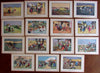 Childhood language learning concept color cards c. 1915-30's school farming