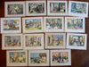 Occupations Jobs c. 1915-30 French cartoon cards lot x 15 color prints