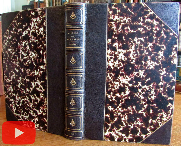 New Haven Connecticut 1856 Barber rare book leather extra-illustrated Doolittle