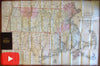 New England Massachusetts RI Conn. 1884 Cupples Upham rare pocket map large