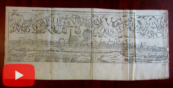 Vienna Austria prospect birds-eye city view 1548 Munster 1598 printed Europe urban