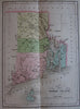 Rhode Island 1825 map Carey & Lea Buchon French History Geography Climate