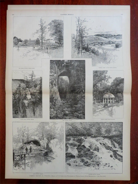 Indian Warfare Native Village Harper's Gilded Age nwsppr. 1885 Virginia Resorts