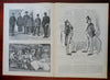 Chicago Baseball Club Riverboat Scene Harper's newspaper 1885 Fire Dept.