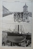 Bicycle & Sailing Races 1885 Harper's newspaper nautical Puritan Mikado Nast art