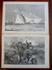 America Cup Yachting Race Harper's Gilded Age newspaper 1885 Cricket Nast China