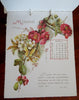 Mizpah Calendar 1898 Lover's Gift Souvenir Chromolithographed floral prints