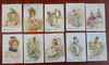 Chocolate Schulyer's Cards Lot x 10 1880's Chromolithographed Promotional Items