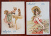 Chocolate Schulyer's Cards Lot x 10 1880's Chromolithographed Promotional Items