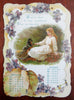 Life's May-Day shaped Calendar 1897 Children Pets cats Chromolithographed rarity