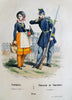 French Military Uniforms Cadets Camp Followers Cavalry c. 1850 Lot x 10 prints