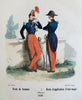 French Military Uniforms Cadets Camp Followers Cavalry c. 1850 Lot x 10 prints