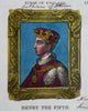 War of the Roses Kings York Lancaster Tudor Richard II 1830 Lot x 5 color prints