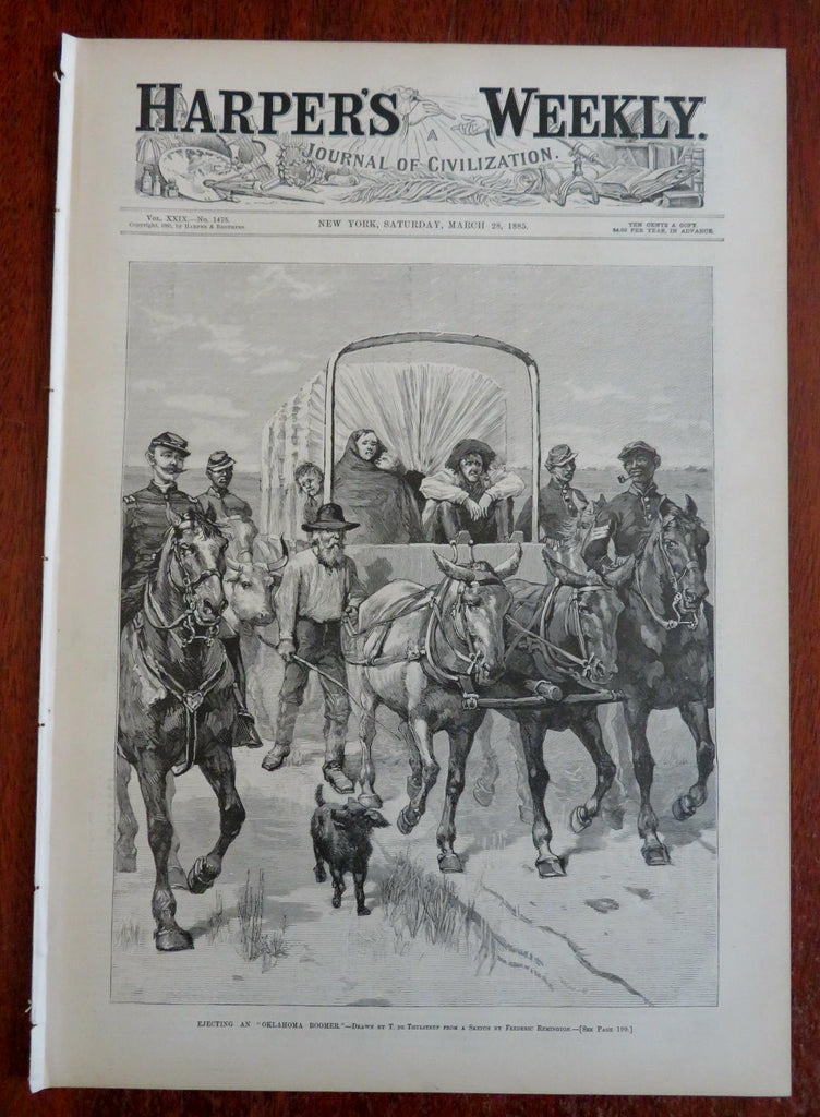 Remington Oklahoma Boomers Harper's Gilded Age newspaper 1885 complete issue