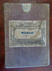 World Map noting nautical ship voyage c. 1850 Wyld linen backed map w/ slip case