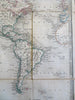 World Map noting nautical ship voyage c. 1850 Wyld linen backed map w/ slip case