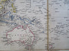 World Map noting nautical ship voyage c. 1850 Wyld linen backed map w/ slip case